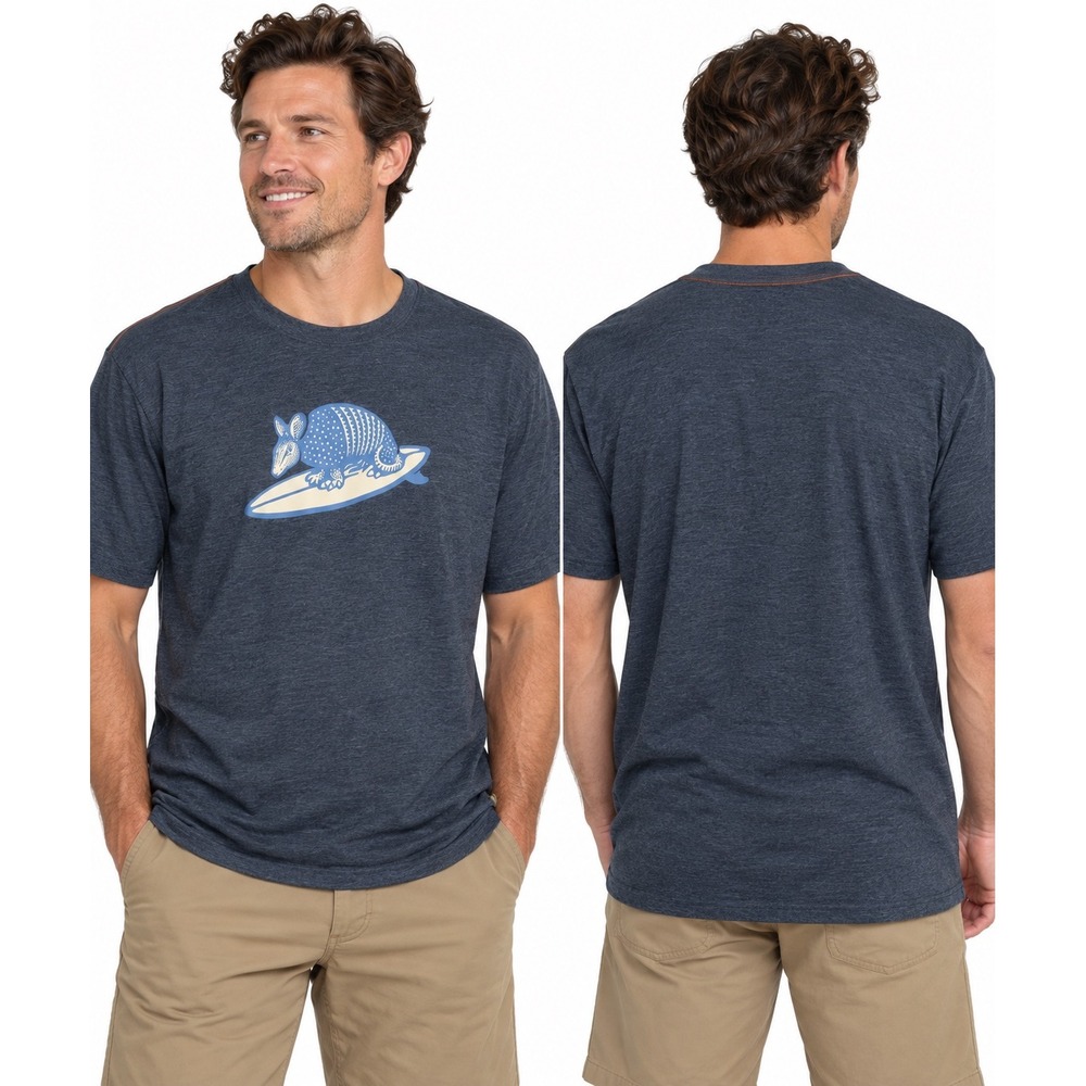 Howler Brothers Mens XL Surfing Armadillo Graphic T-Shirt Navy Blue Heather